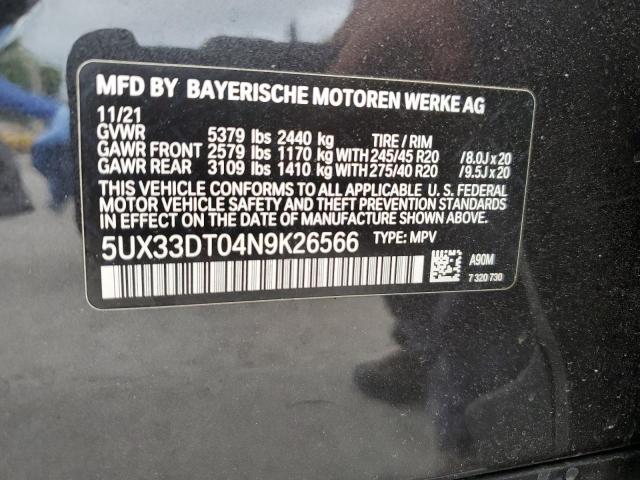 2022 BMW X4 XDRIVE3 - 5UX33DT04N9K26566