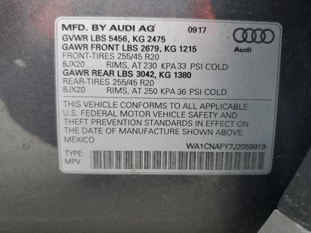 2018 AUDI Q5 PRESTIG - WA1CNAFY7J2059919