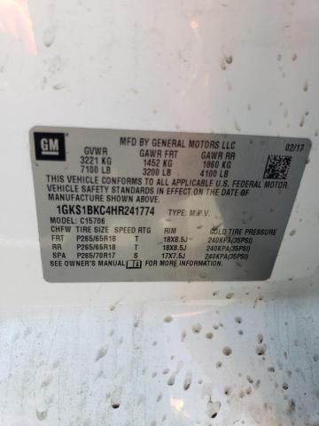 1GKS1BKC4HR241774 GMC YUKON SLT