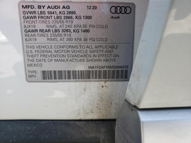 2021 AUDI Q5 E PREST WA1F2AFY6M2048470