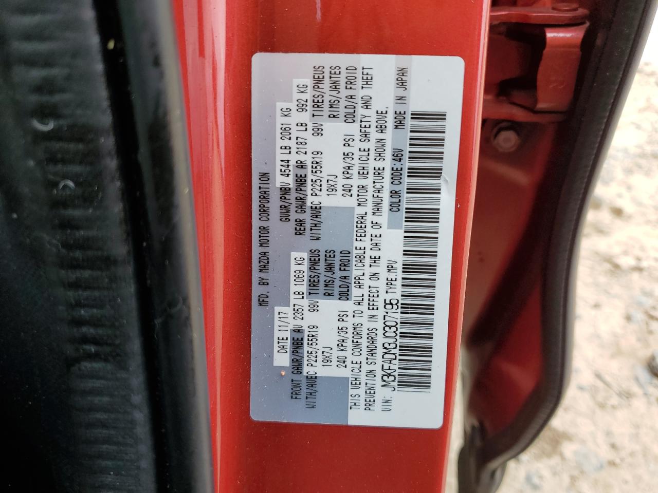 JM3KFADM3J0307195 2018 Mazda Cx-5 Grand Touring