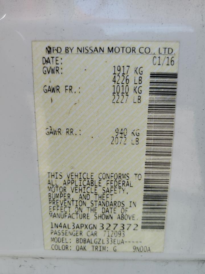 1N4AL3APXGN327372 2016 Nissan Altima 2.5