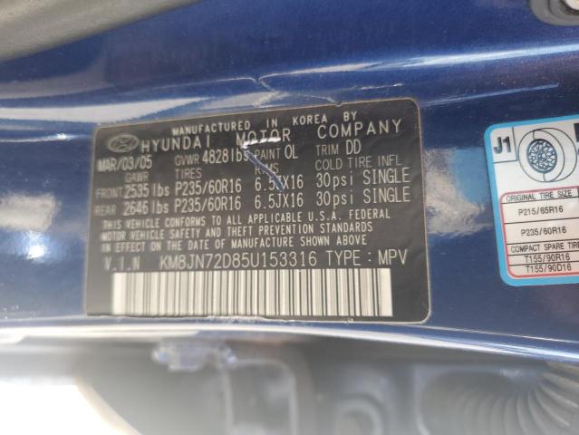 2005 Hyundai Tucson Gls VIN: KM8JN72D85U153316 Lot: 54700744