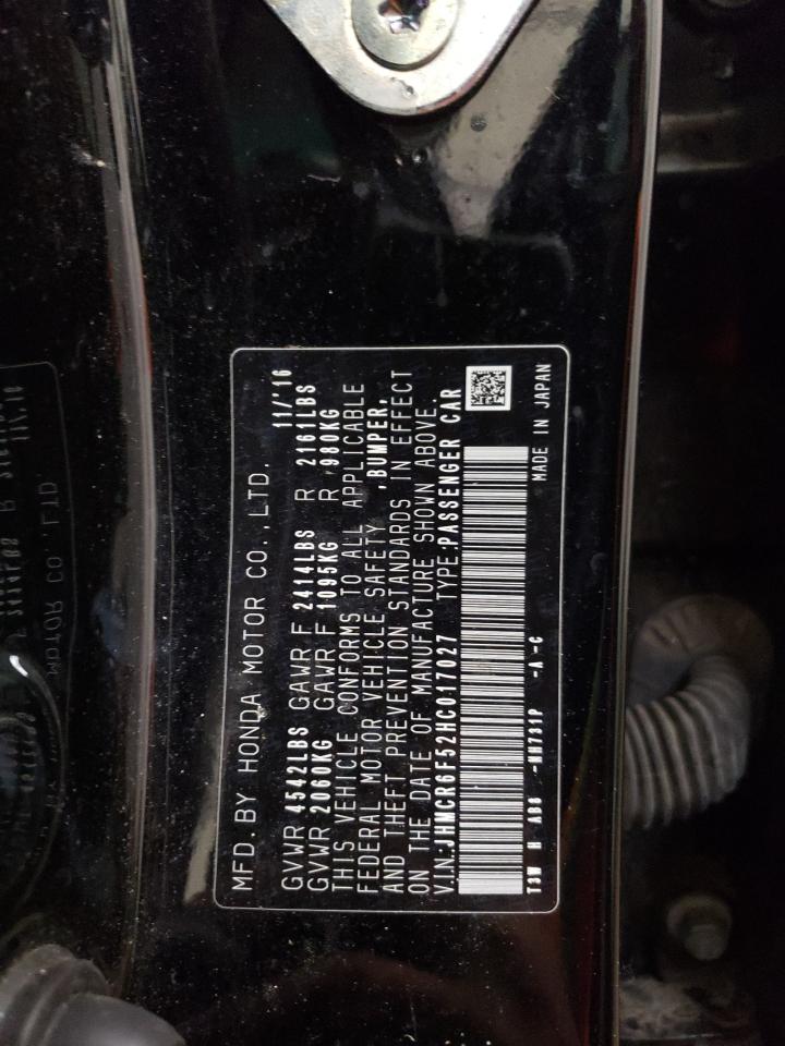 JHMCR6F52HC017027 HONDA ACCORD 2017