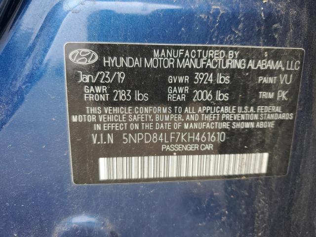 2019 Hyundai Elantra Sel VIN: 5NPD84LF7KH461610 Lot: 51757014