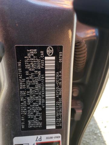 2017 TOYOTA CAMRY LE - 4T1BF1FKXHU311781