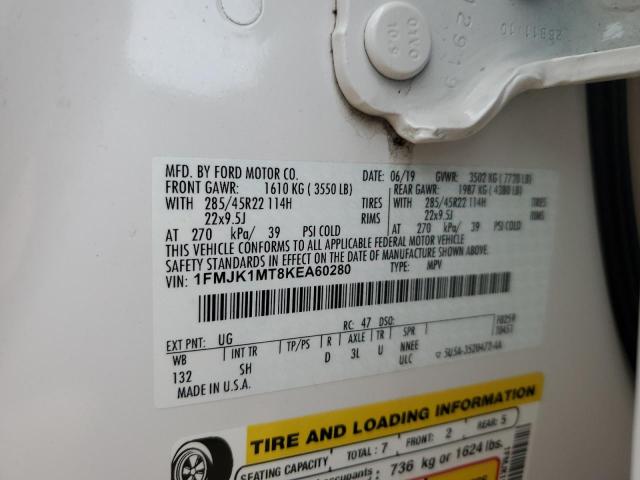 2019 Ford Expedition Max Platinum VIN: 1FMJK1MT8KEA60280 Lot: 55814294