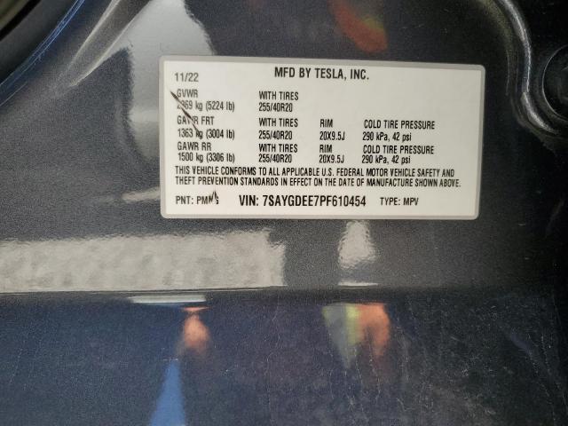 2023 Tesla Model Y VIN: 7SAYGDEE7PF610454 Lot: 56077874