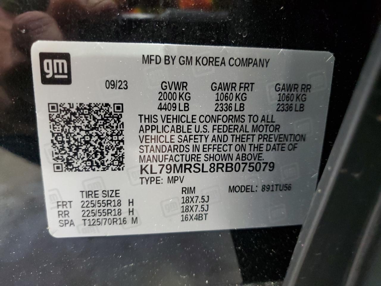 KL79MRSL8RB075079 2024 Chevrolet Trailblazer Lt