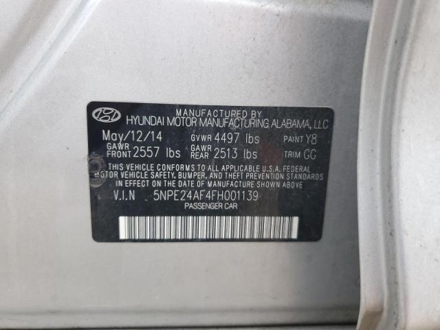 2015 Hyundai Sonata Se VIN: 5NPE24AF4FH001139 Lot: 53672574