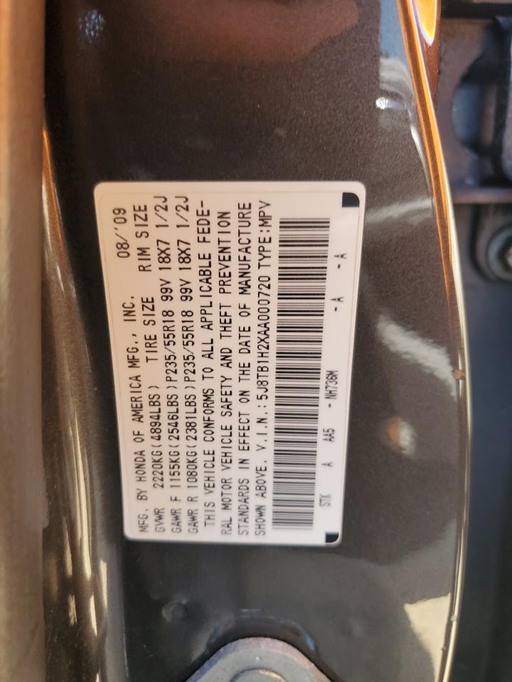 5J8TB1H2XAA000720 2010 Acura Rdx