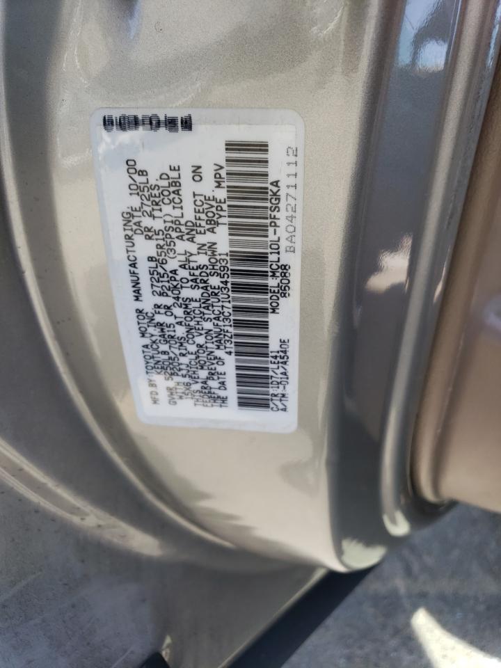 4T3ZF13C71U345931 2001 Toyota Sienna Le