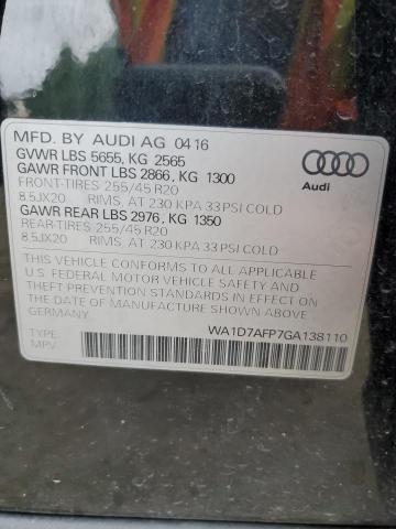 2016 AUDI Q5 PREMIUM - WA1D7AFP7GA138110