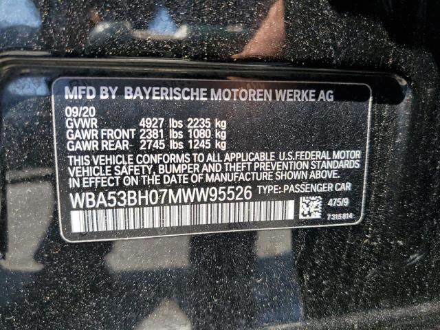 2021 BMW 530 I VIN: WBA53BH07MWW95526 Lot: 54950084