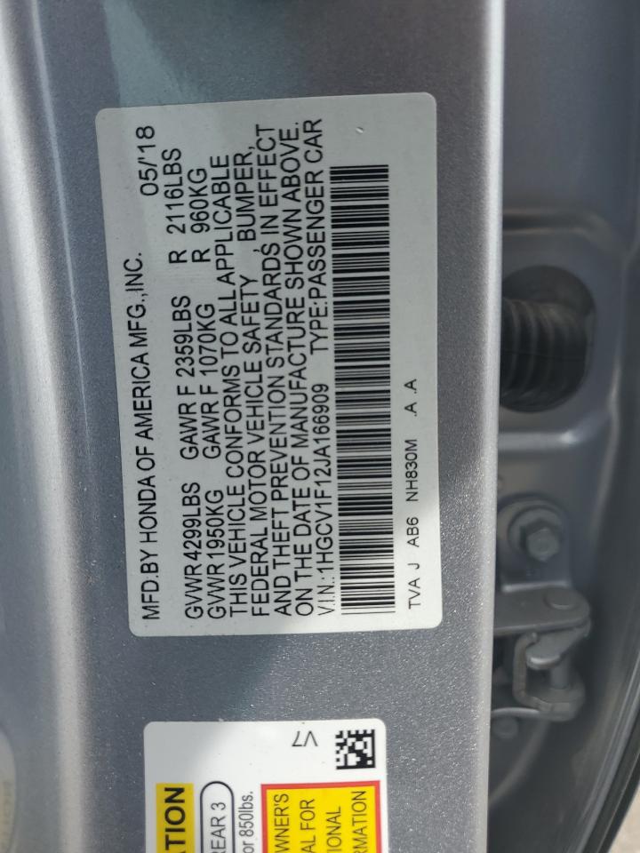 1HGCV1F12JA166909 2018 Honda Accord Lx