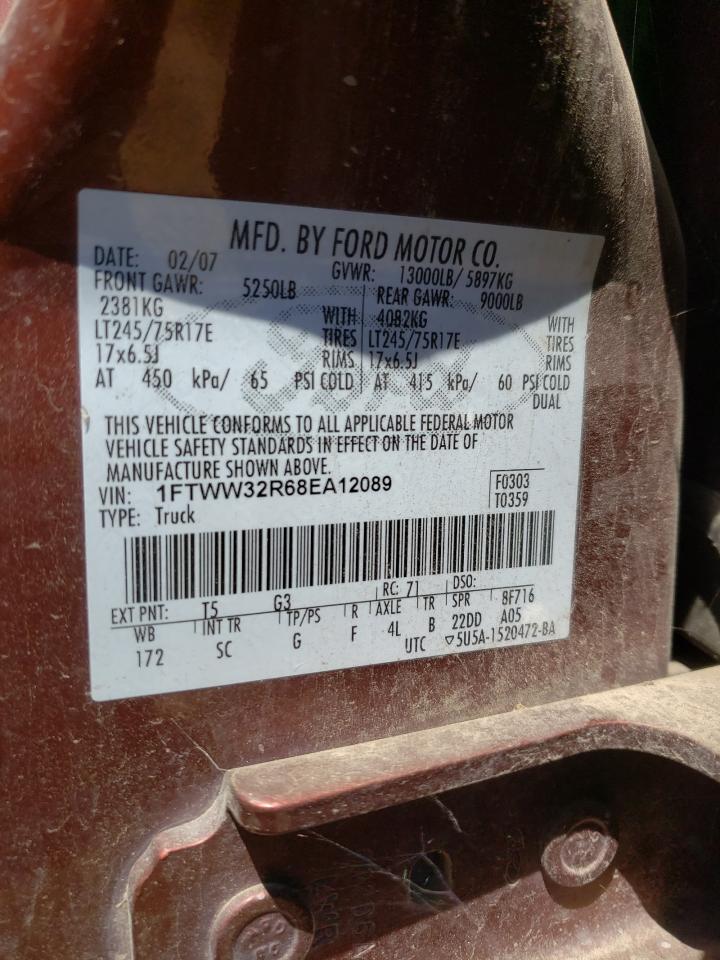 1FTWW32R68EA12089 2008 Ford F350 Super Duty