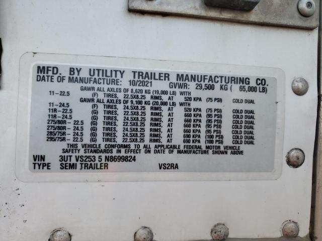 2022 Utility Trailer VIN: 3UTVS2535N8699824 Lot: 52096424