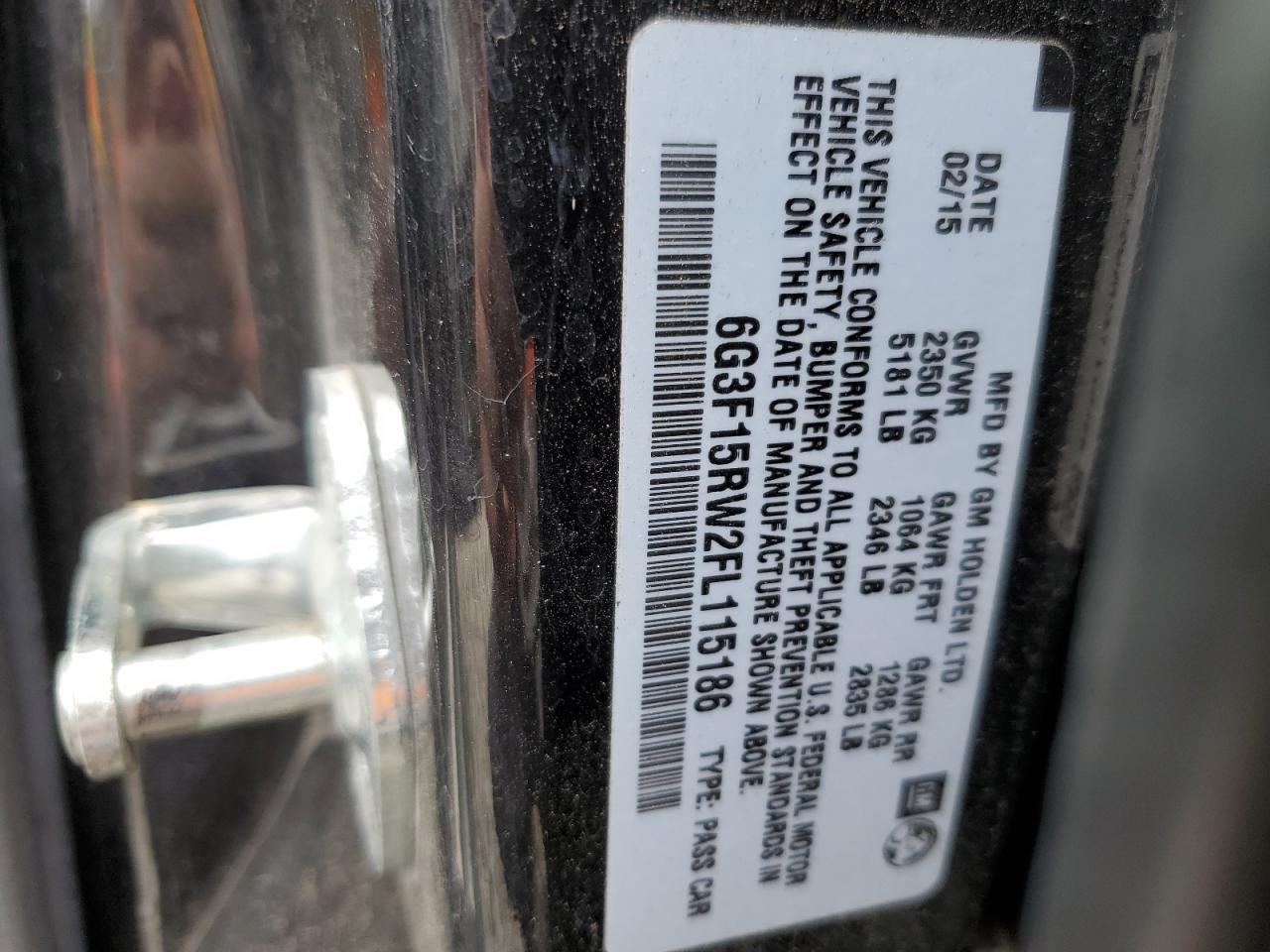 6G3F15RW2FL115186 2015 Chevrolet Ss