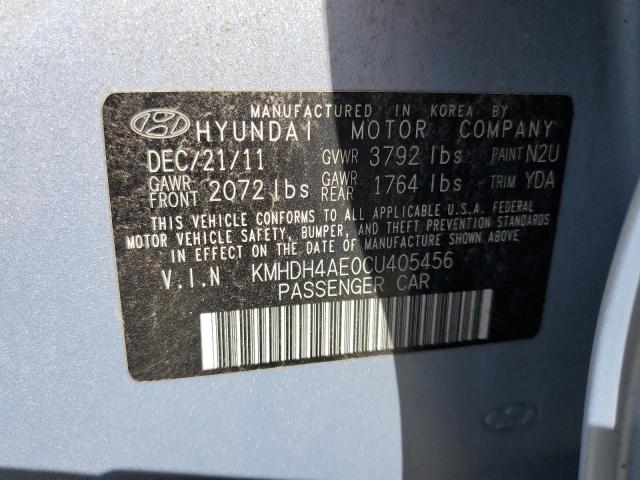 2012 Hyundai Elantra Gls VIN: KMHDH4AE0CU405456 Lot: 54666194