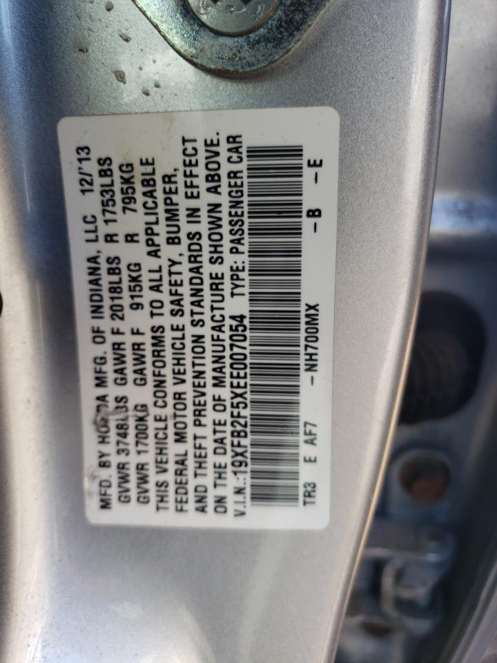 19XFB2F5XEE007054 2014 Honda Civic Lx