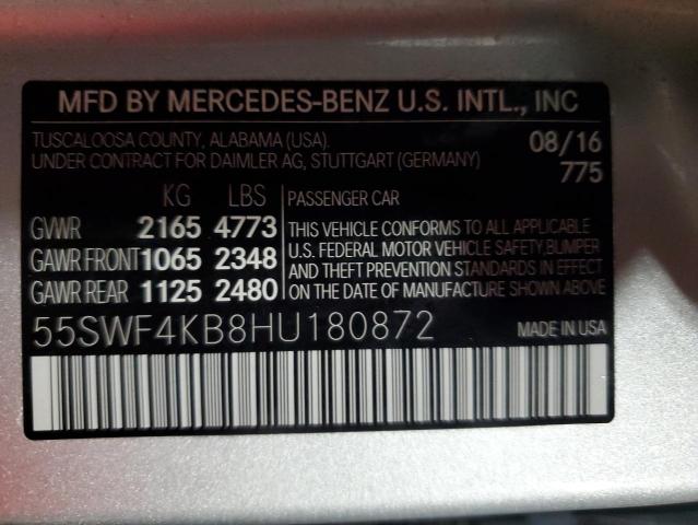 VIN 55SWF4KB8HU180872 2017 Mercedes-Benz C-Class, 3... no.13