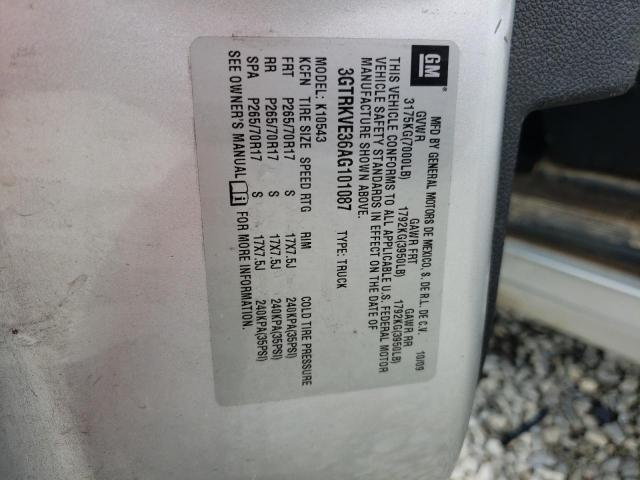 2010 GMC Sierra K1500 Sle VIN: 3GTRKVE36AG101087 Lot: 55035684