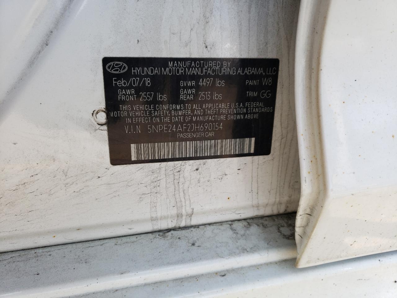 5NPE24AF2JH690154 2018 Hyundai Sonata Se