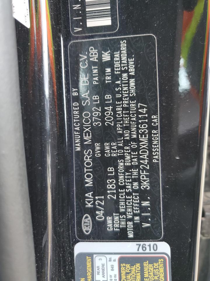 3KPF24ADXME361147 2021 Kia Forte Fe