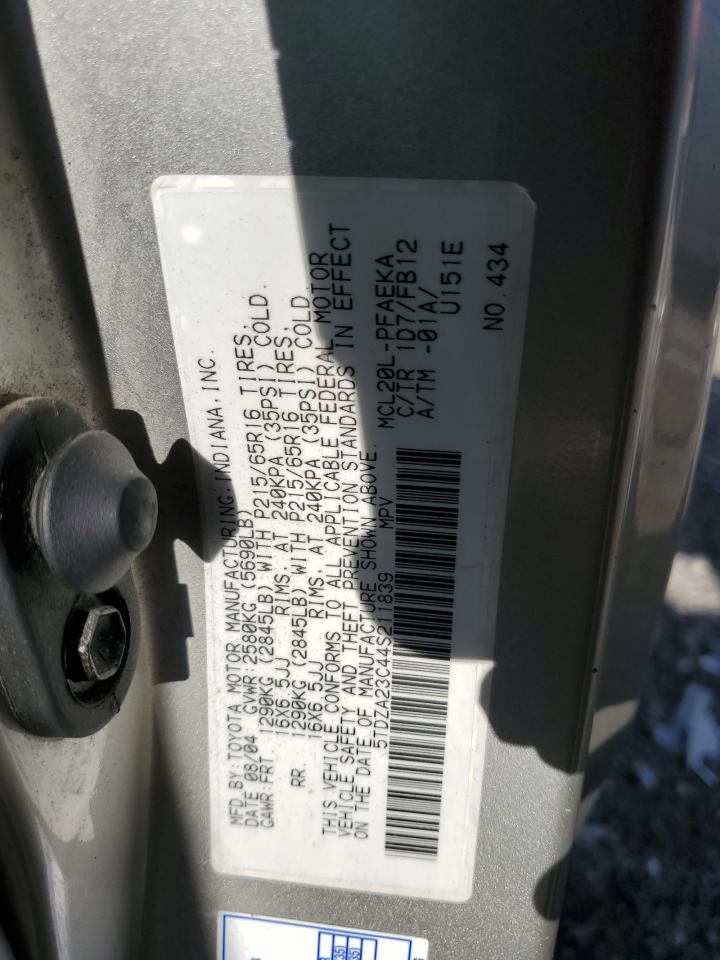 5TDZA23C44S211839 2004 Toyota Sienna Ce