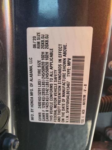 2020 Honda Passport Exl VIN: 5FNYF8H54LB013467 Lot: 56077514