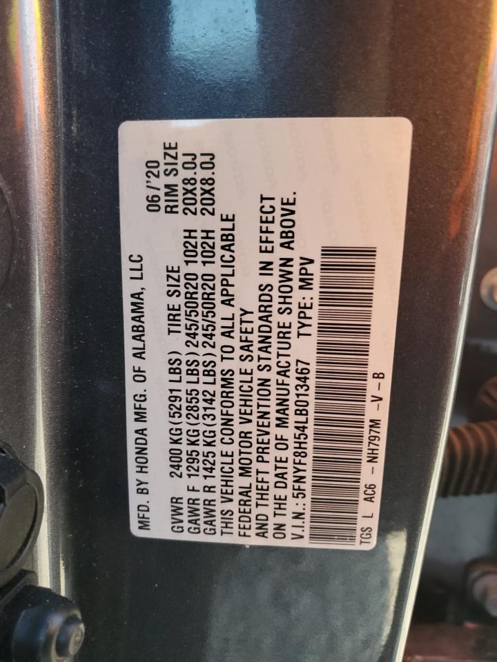 5FNYF8H54LB013467 HONDA PASSPORT 2020