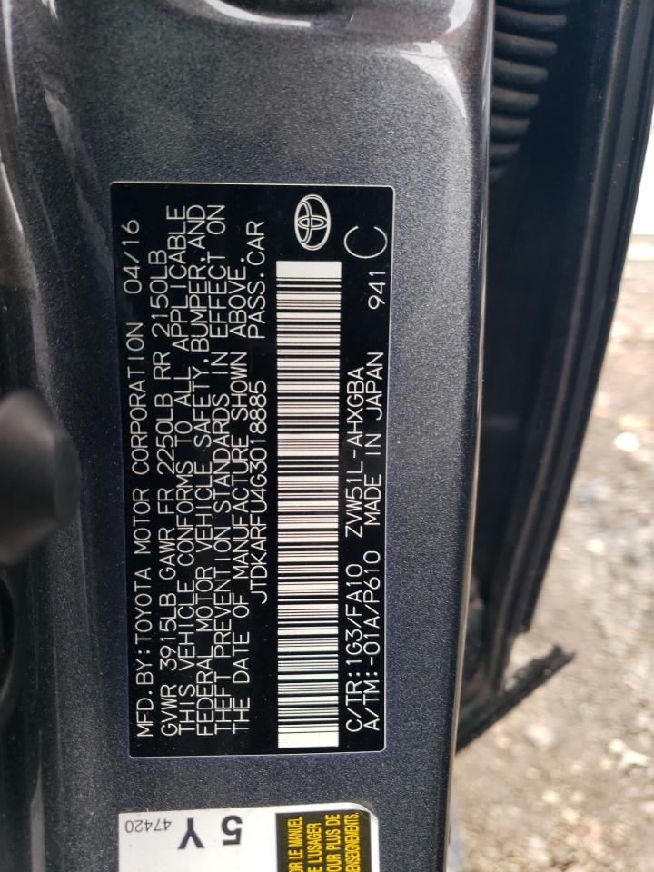 JTDKARFU4G3018885 2016 Toyota Prius