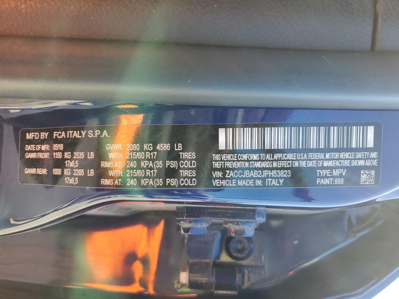 ZACCJBAB2JPH53823 2018 Jeep Renegade Sport