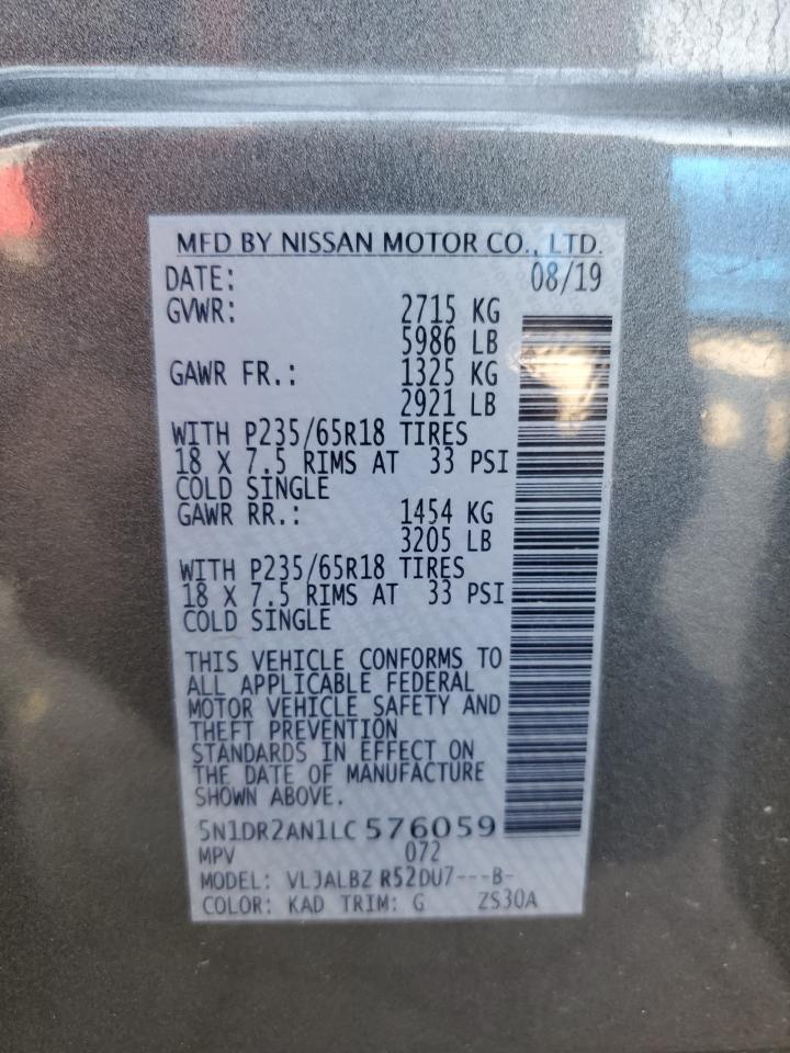 5N1DR2AN1LC576059 NISSAN PATHFINDER 2020