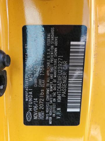 2015 Hyundai Veloster VIN: KMHTC6ADXFU239271 Lot: 53580134