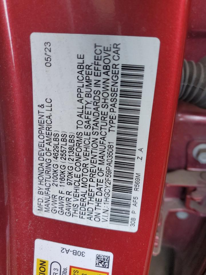 1HGCY2F59PA035081 HONDA ACCORD 2023