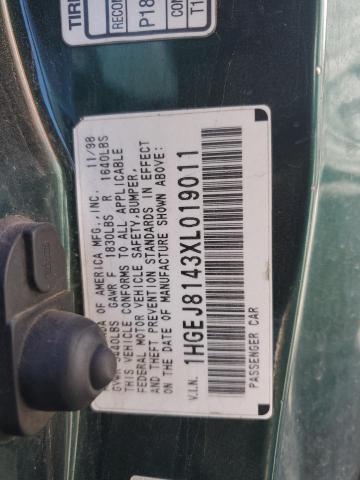 1999 Honda Civic Ex VIN: 1HGEJ8143XL019011 Lot: 55481544