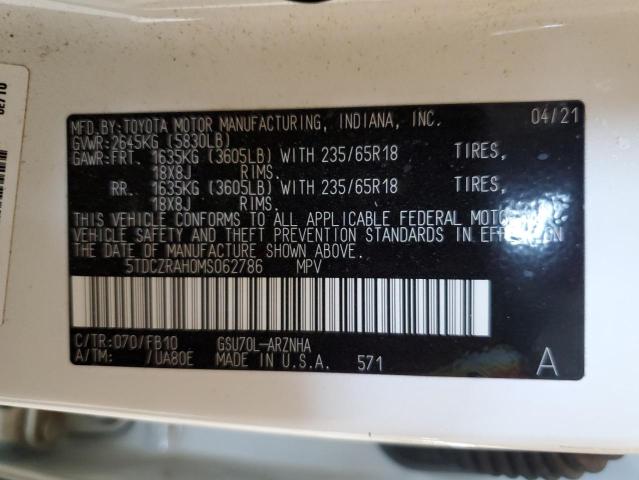 2021 Toyota Highlander L VIN: 5TDCZRAH0MS062786 Lot: 55573544