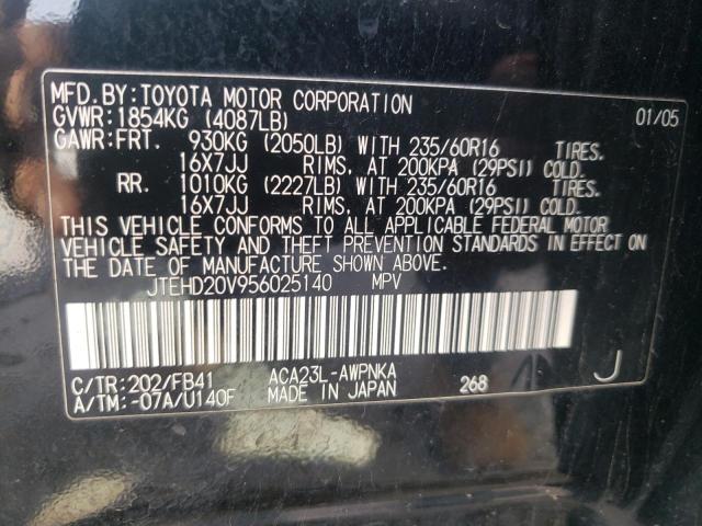 2005 Toyota Rav4 VIN: JTEHD20V956025140 Lot: 55549124