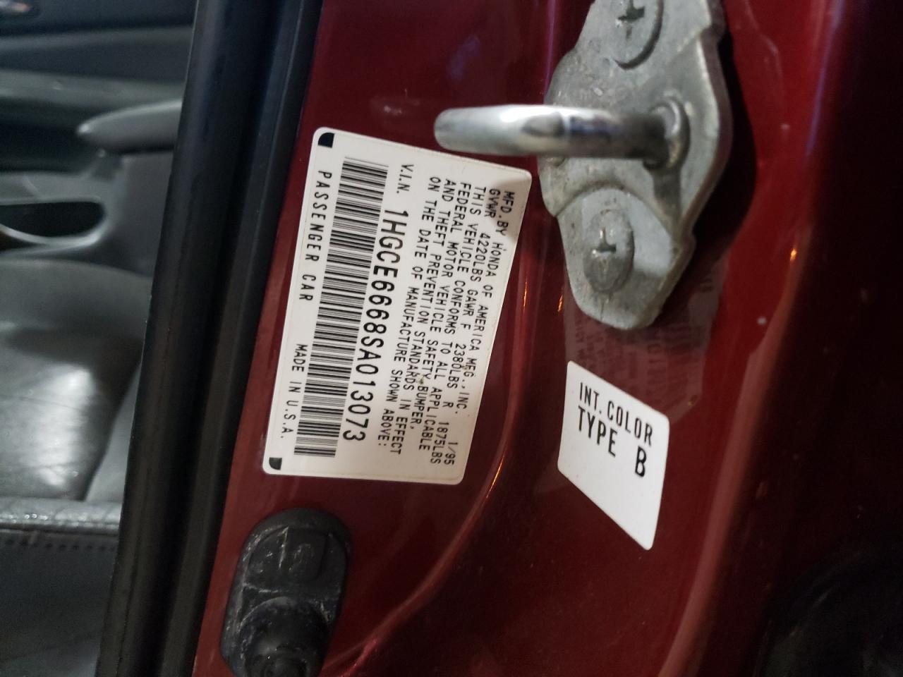 1HGCE6668SA013073 1995 Honda Accord Ex