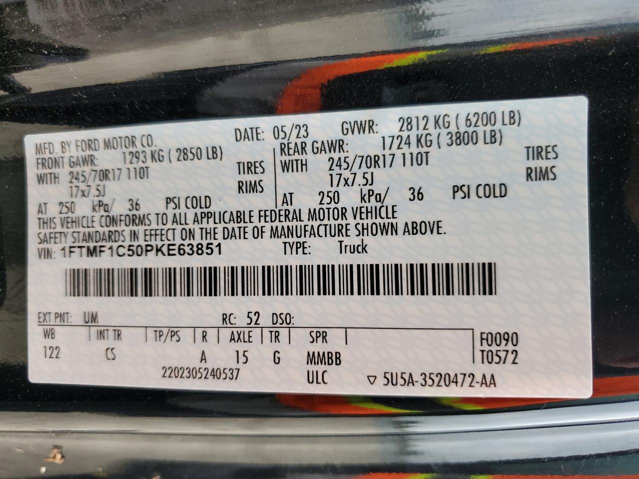 1FTMF1C50PKE63851 FORD All Models 2023