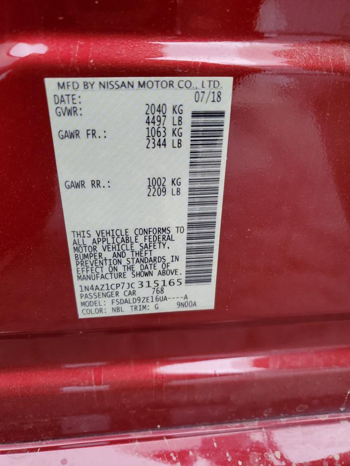 1N4AZ1CP7JC315165 NISSAN LEAF 2018