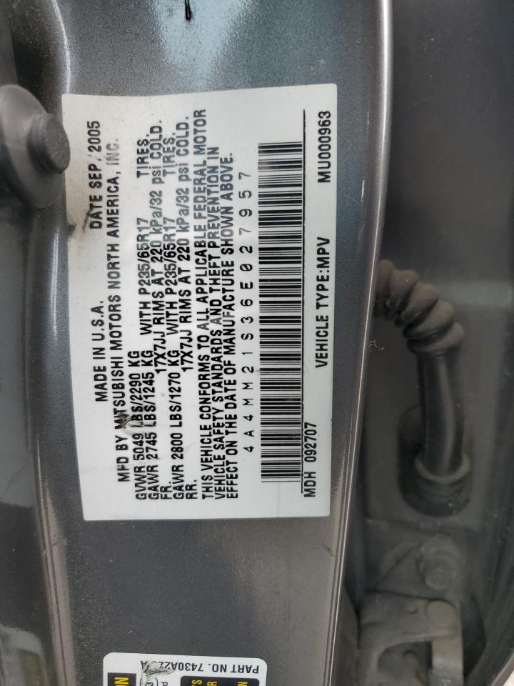 4A4MM21S36E027957 2006 Mitsubishi Endeavor Ls