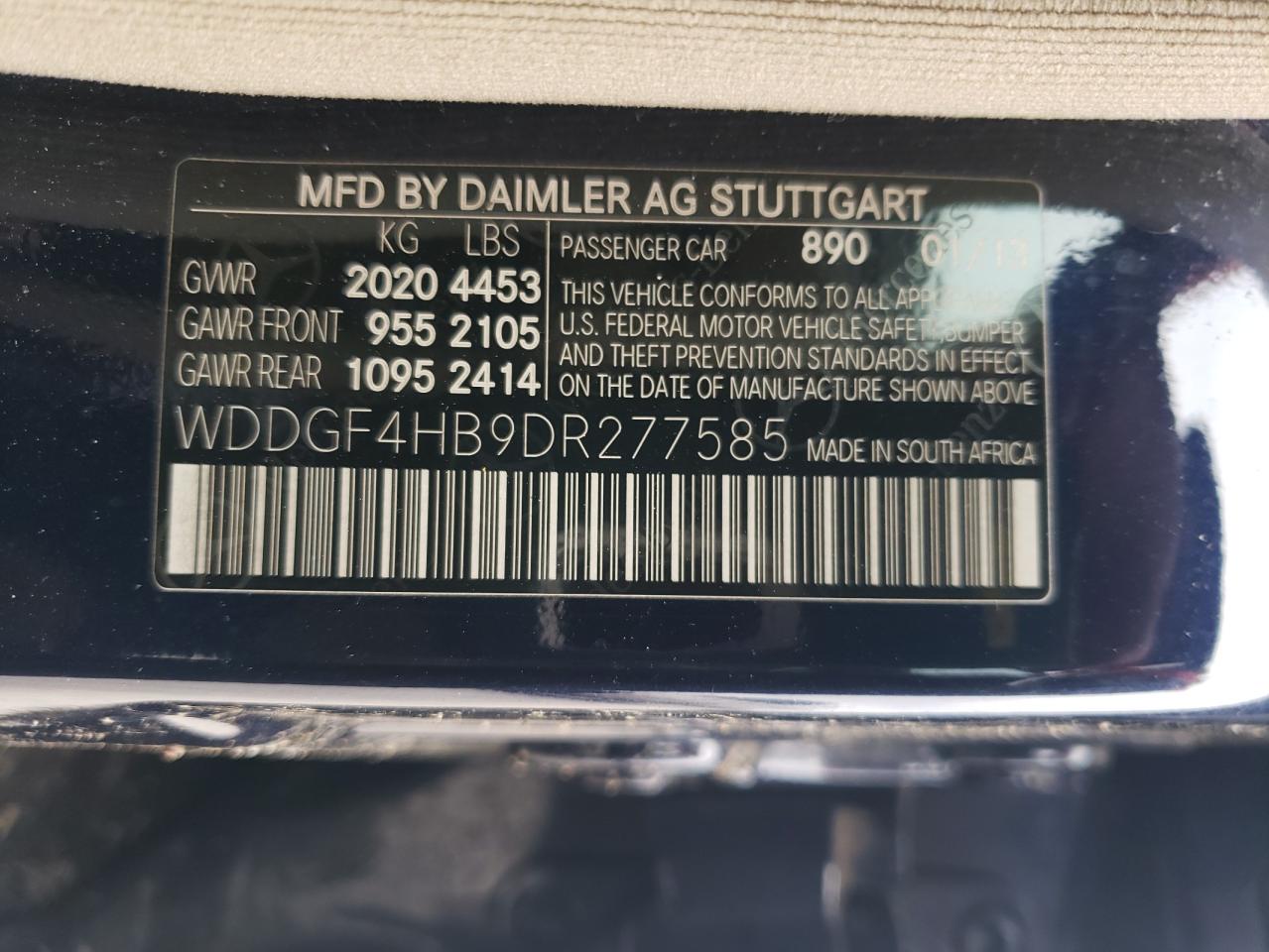 WDDGF4HB9DR277585 2013 Mercedes-Benz C 250