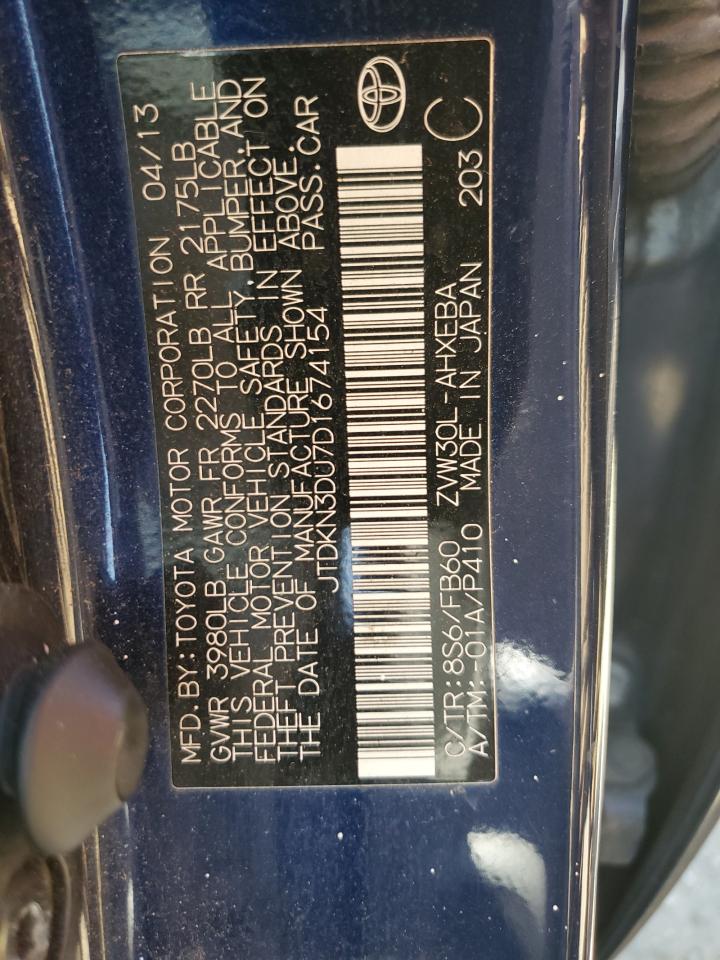 JTDKN3DU7D1674154 2013 Toyota Prius