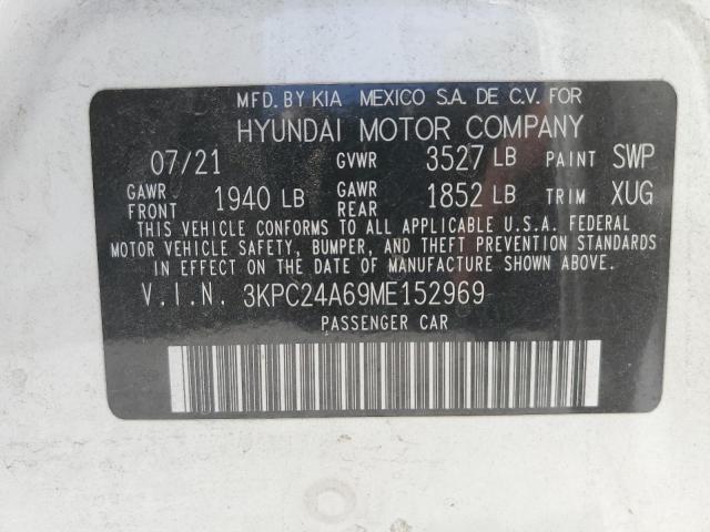 2021 Hyundai Accent Se VIN: 3KPC24A69ME152969 Lot: 56862154