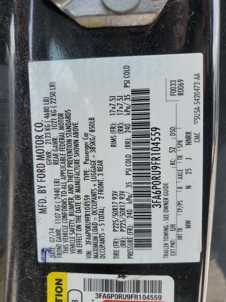 3FA6P0RU9FR104559 2015 Ford Fusion Titanium Hev