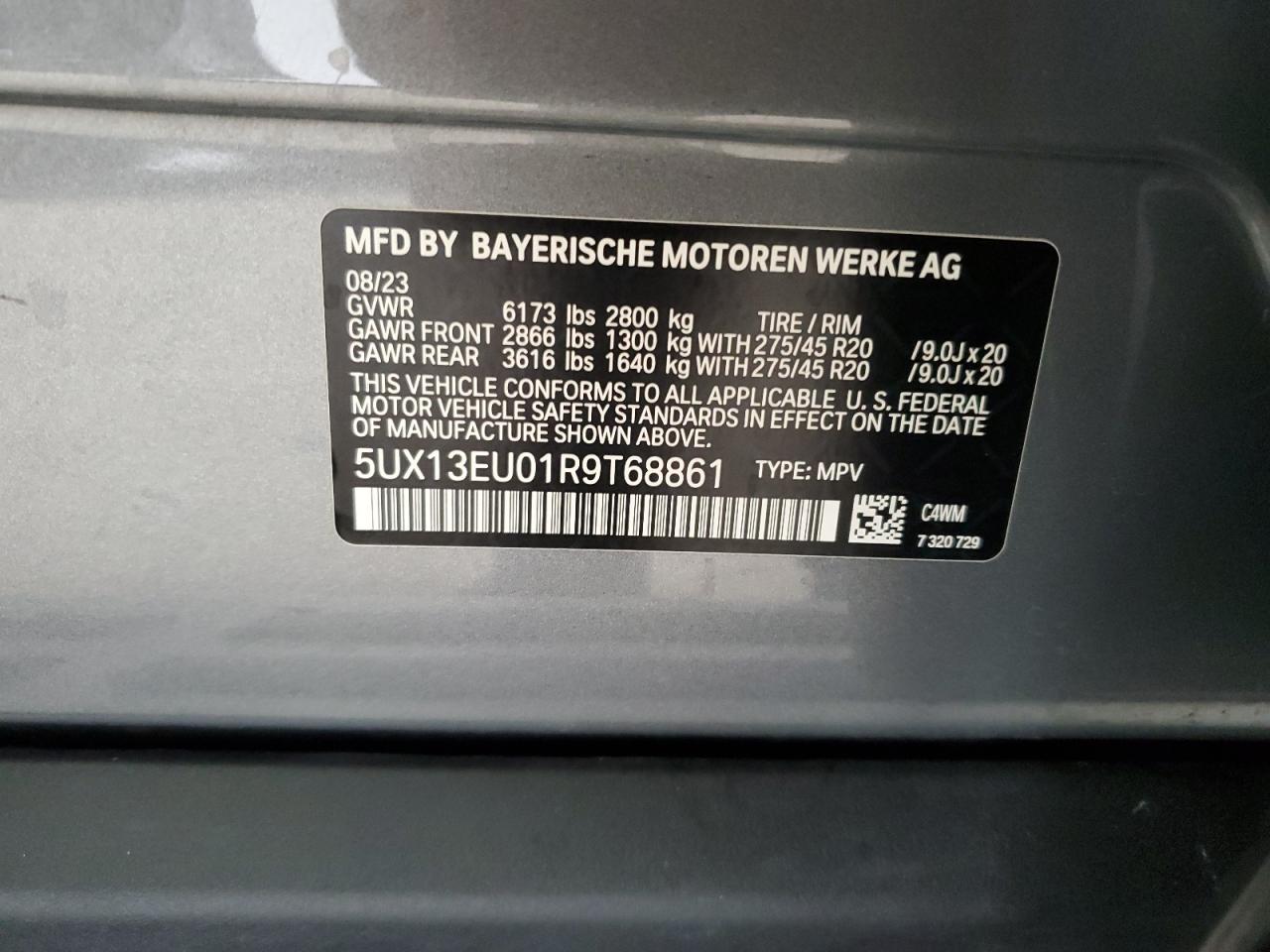 5UX13EU01R9T68861 2024 BMW X5 Sdrive 40I