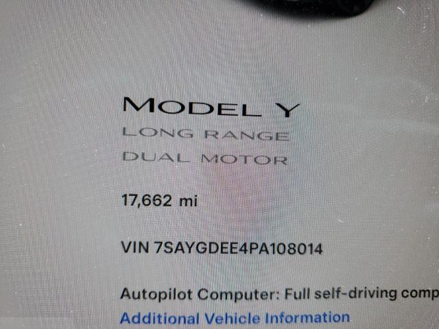 2023 Tesla Model Y VIN: 7SAYGDEE4PA108014 Lot: 55015684