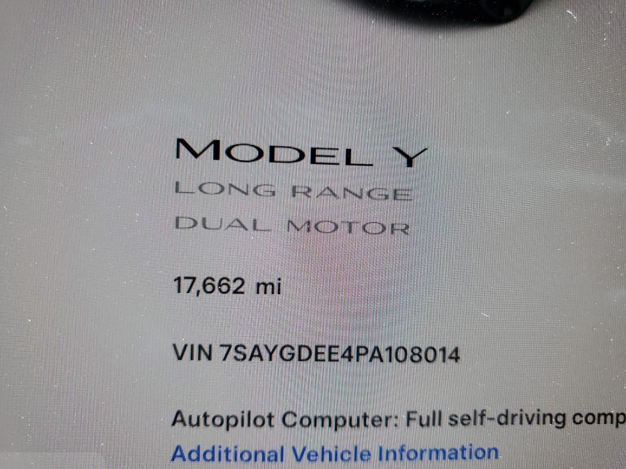 7SAYGDEE4PA108014 2023 Tesla Model Y